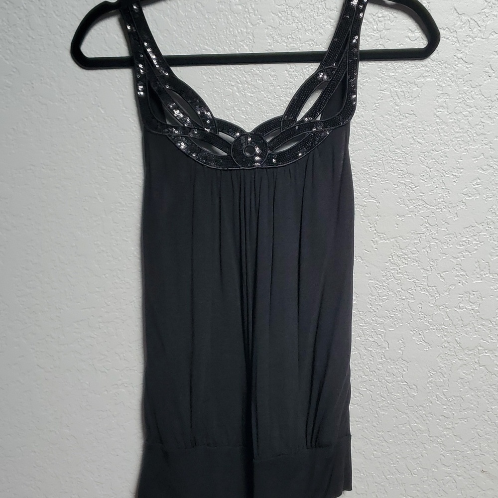 H&M, black with sequins tank, size XS